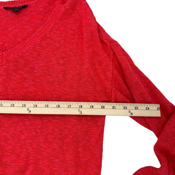 American Eagle Outfitters Women's Pink V-Neck Sweater L/G Acrylic & Cotton Blend - Picture 5 of 7